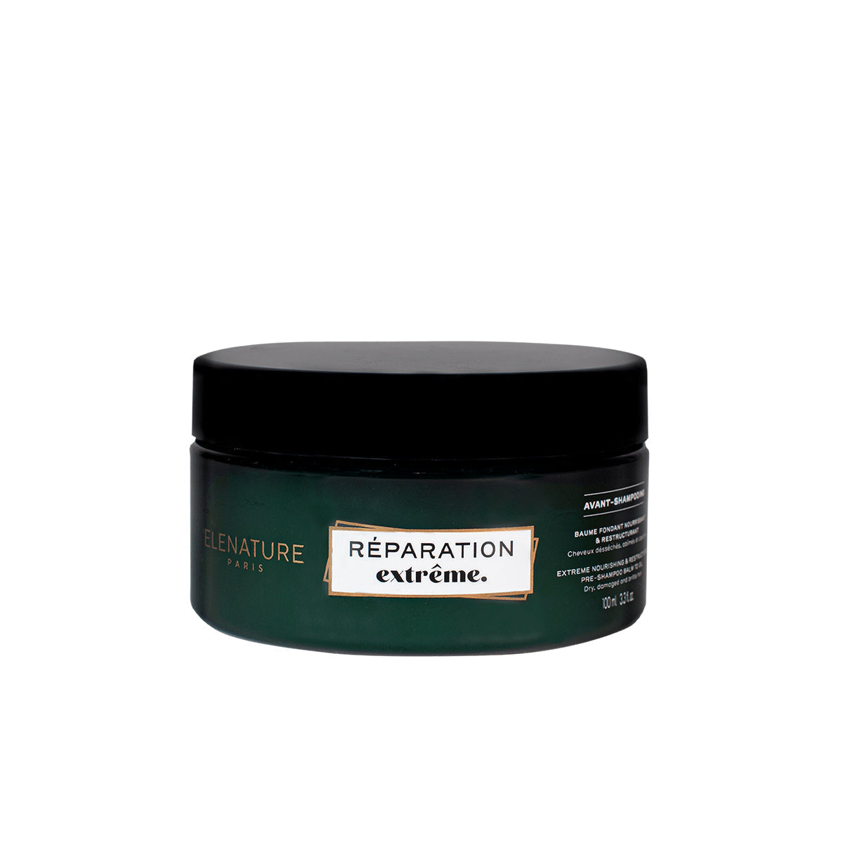 avant-shampooing baume fondant nourrissant et restructurant, réparation extrême, elenature